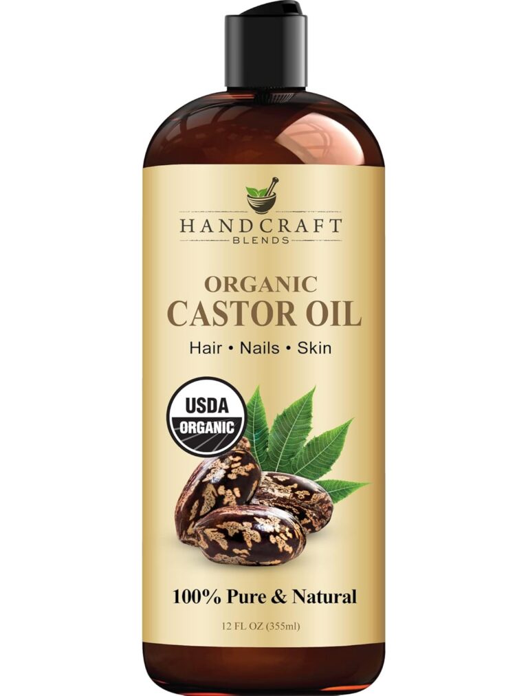 Handcraft Blends Organic Castor Oil - 355 ml - 100% Pure and Natural - Premium Grade Carrier Oil for Hair, Eyelashes and Eyebrows - Hair and Body - Hair Relaxer for Tight Curls
