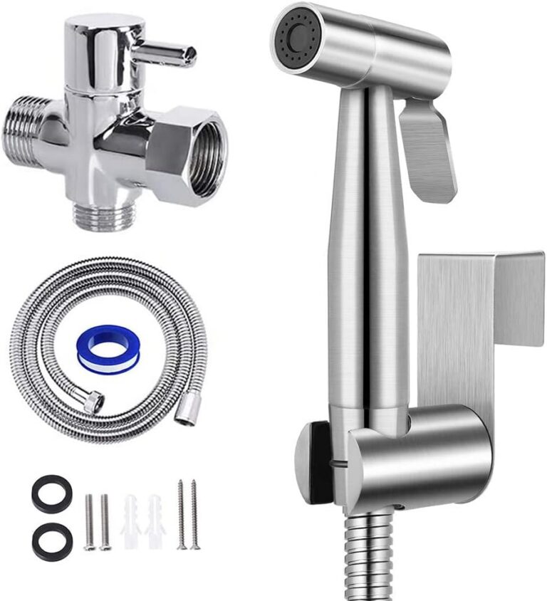 Handheld Bidet Sprayer for Toilet, Stainless Steel Jet Spray for Toilet Seat, Muslim Shower, Adjustable Water Pressure with Bidet Hose, Support Wall or Toilet Mount