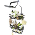 HapiRm Shower Caddy Hanging - 3 Tier Over Head Shower Caddy No Drilling, Bathroom Organizers with 2 Soap Holder & 12 Hooks, Bathroom Shelf Organizer for Shampoo, Soap, 12.6 x...