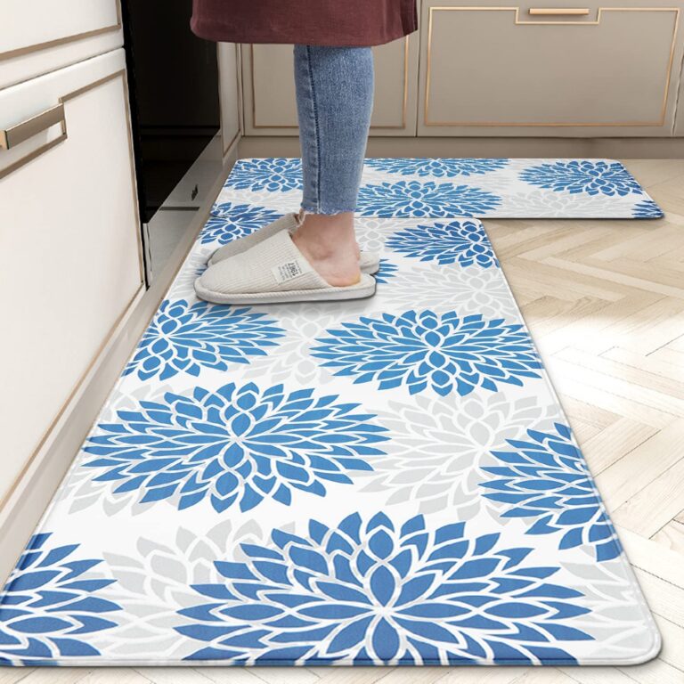 HEBE Anti Fatigue Kitchen Rug Sets 2 Piece Non Slip Kitchen Mats for Floor Cushioned Kitchen Rugs and Mats Waterproof Comfort Standing Mat Runner for Kitchen,...