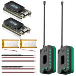 Heltec 2 Pack WiFi LoRa 32 V4 with OLED Display 27dBm ESP32-S3 SX1262 Complete Battery Casing Kit for Meshtastic IoT Arduino (2-Pack 3000mAh Battery+Antenna+Case)
