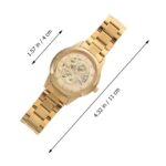 Hemobllo Quartz Watch for Men Waterproof- Golden Stainless Steel Business Wristwatch Display Time and Date - 4.33X1.57X0.78 Inch