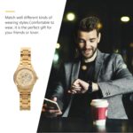 Hemobllo Quartz Watch for Men Waterproof- Golden Stainless Steel Business Wristwatch Display Time and Date - 4.33X1.57X0.78 Inch