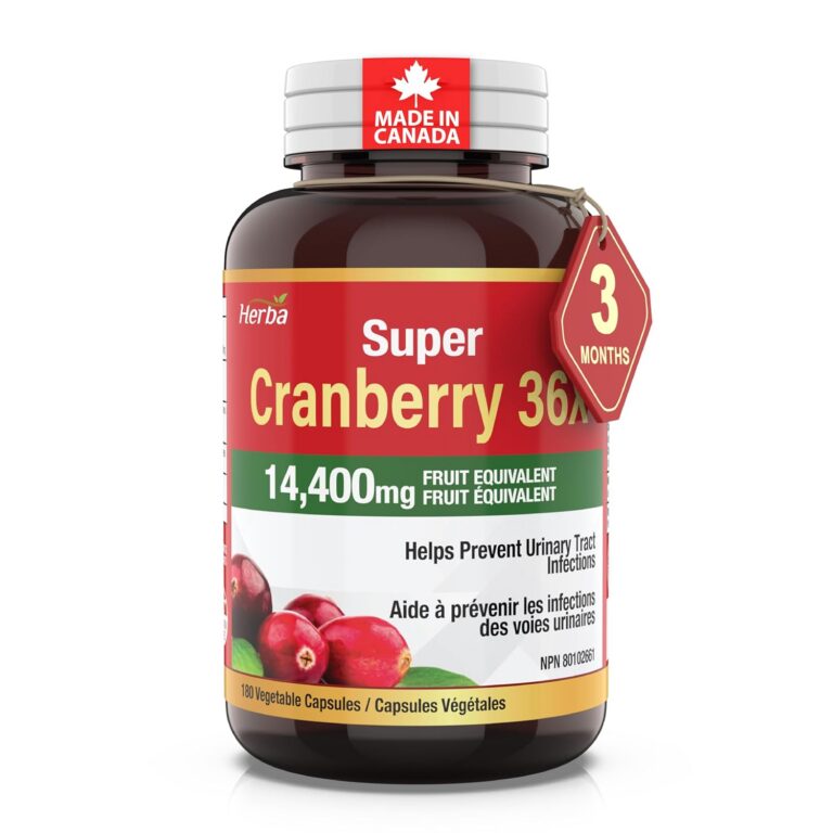 Herba Cranberry Supplement 36x Extract | 28,800mg Per Day | 180 Cranberry Pills for Women and Men | High Potency Formula to Help Prevent Urinary Tract Infection (UTI) | Made in...