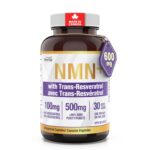 Herba NMN Supplement with Resveratrol – 500mg + 100mg | 100% Purity β-NMN & >99% Resveratrol | NAD Supplement Canada Made | NAD+ Booster | 30 Capsules