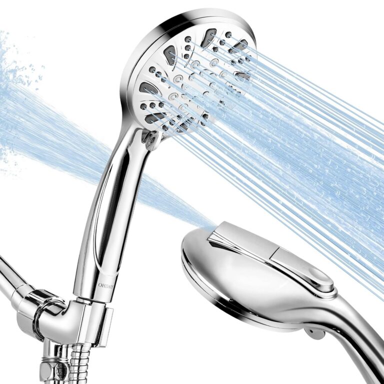 High Pressure Shower Head with Handheld - OHDAY® 6-Mode Powerful Showerhead with 70'' Stainless Steel Hose, Adjustable Bracket and Built-in Power Wash to Clean Tub Tile Pets...