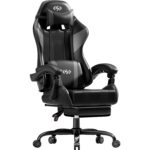 HLDIRECT Gaming Chair for Adults, Ergonomic Computer Chair with Pocket Spring, High Back Adjustable Gamer Chair with Footrest and Headrest, 360 Degree Swivel, 300LBS for Office...