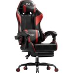 HLDIRECT Gaming Chair for Adults, Ergonomic Computer Chair with Pocket Spring, High Back Adjustable Gamer Chair with Footrest and Headrest, 360 Degree Swivel, 300LBS for Office...