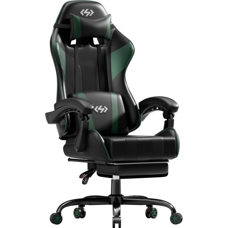 HLDIRECT Gaming Chair for Adults, Ergonomic Computer Chair with Pocket Spring, High Back Adjustable Gamer Chair with Footrest and Headrest, 360 Degree Swivel, 300LBS for Office...