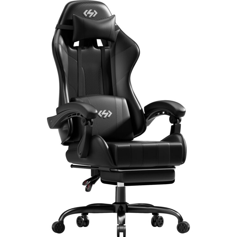 HLDIRECT Gaming Chair for Adults, Ergonomic Computer Chair with Pocket Spring, High Back Adjustable Gamer Chair with Footrest and Headrest, 360 Degree Swivel, 300LBS for Office...