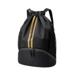 Hoedia Sports Drawstring Backpack - String Swim Gym Bag with Shoes Compartment and Wet Proof Pocket for Women/Men