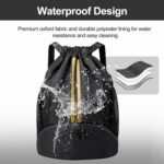 Hoedia Sports Drawstring Backpack - String Swim Gym Bag with Shoes Compartment and Wet Proof Pocket for Women/Men
