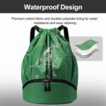 Hoedia Sports Drawstring Backpack - String Swim Gym Bag with Shoes Compartment and Wet Proof Pocket for Women/Men