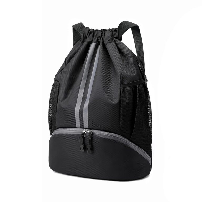 Hoedia Sports Drawstring Backpack - String Swim Gym Bag with Shoes Compartment and Wet Proof Pocket for Women/Men