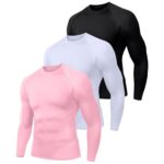 Holure Men's (Pack of 1 or 3 or 5) Cool Dry Compression Short/Long Sleeve Sports Baselayer T-Shirts Tops