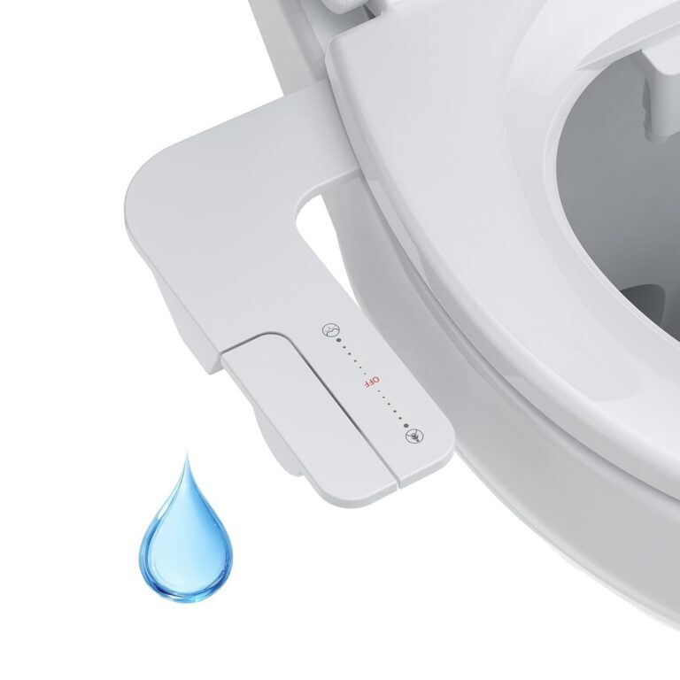 Homfan Bidet Attachments, Self Cleaning Dual Nozzle (Frontal/Rear Wash) Fresh Cold Water Bidet for Toilet Ultra Slim Non-Electric Bidets Toilet Seat Adjustable Water Pressure,...