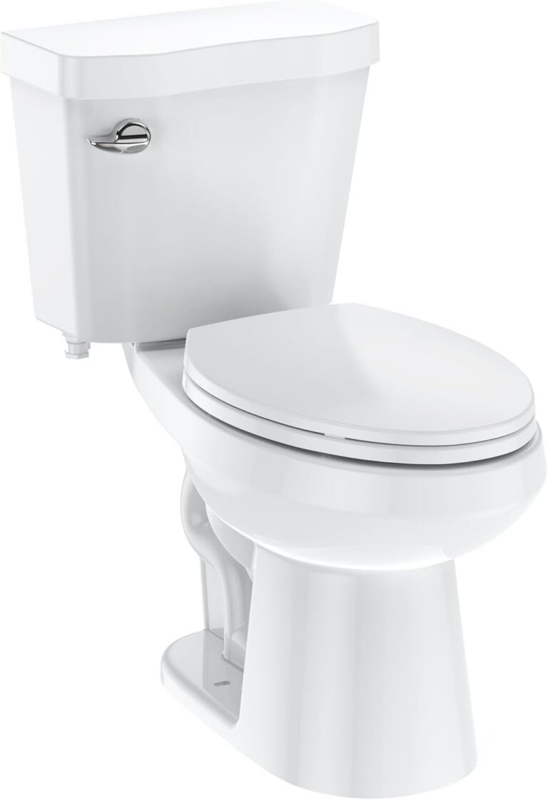 Homfan Two-Piece Elongated ADA Toilet, Rear Flush Toilette 1.28 GPF Siphonic Flush with Tank, 12 inch Rough in Universal Height Toilet for Bathroom with 19 Inch Soft Close...