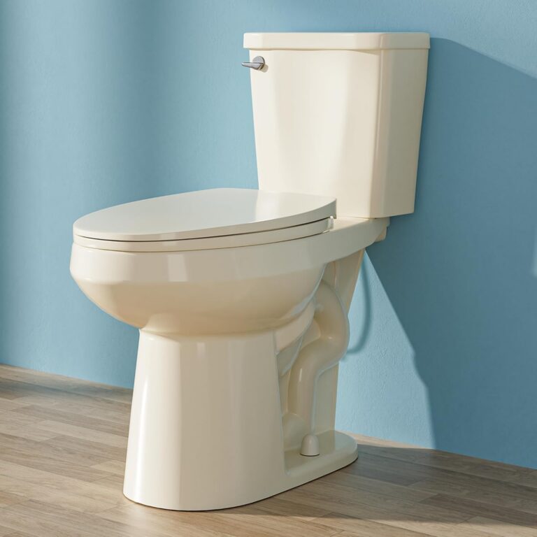 HOMLYLINK Elongated Tall Toilet 19 Inch, ADA High Toilets for Bathroom, Comfort Bowl Heigh 19", Single Flush 1.28 GPF, Bone Color, for Seniors, Handicapped, Tallor, Pregnant,...
