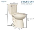 HOMLYLINK Tall Toilet 17 Inch, ADA High Toilets, Chair Height, Comfort Bowl Heigh 17", Seat Height 18", Two-Piece Single Flush 1.28 GPF, 12 Inch Rough-in, Bone Color, for Small...