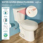 HOMLYLINK Tall Toilet 17 Inch, ADA High Toilets, Chair Height, Comfort Bowl Heigh 17", Seat Height 18", Two-Piece Single Flush 1.28 GPF, 12 Inch Rough-in, Bone Color, for Small...