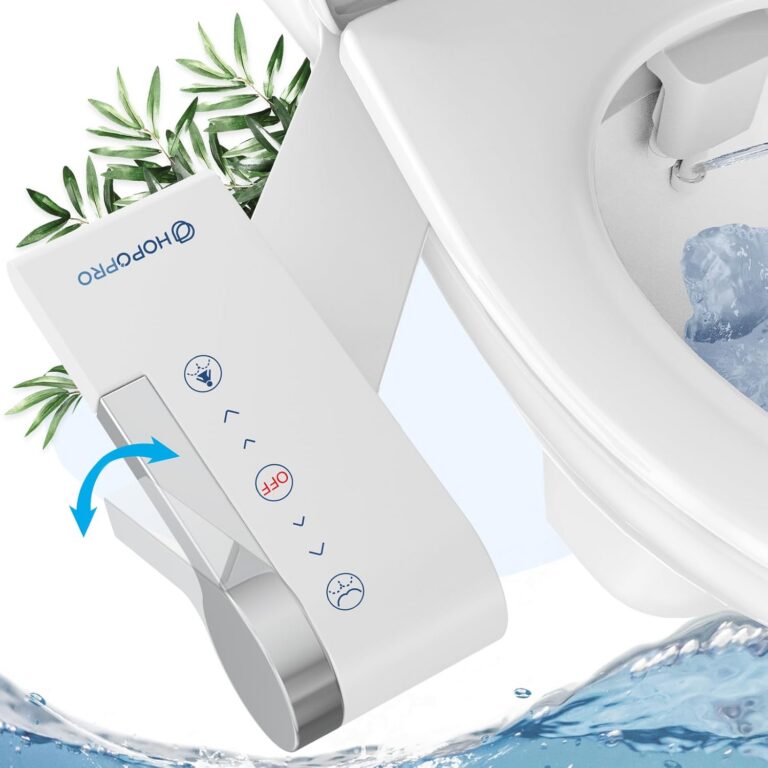 HOPOPRO Bidet Attachment for Toilet, Bidet with Non-Electric Dual Nozzle (Feminine/Rear Wash), Adjustable Water Pressure Control, Easy Home Installation (White)