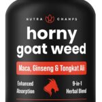 Horny Goat Weed for Men & Women | 9-in-1 Formula with 10X Strength Icariin, Tongkat Ali, Ginseng, Tribulus Terrestris, Maca for Men & More | Enhanced Absorption with Black...