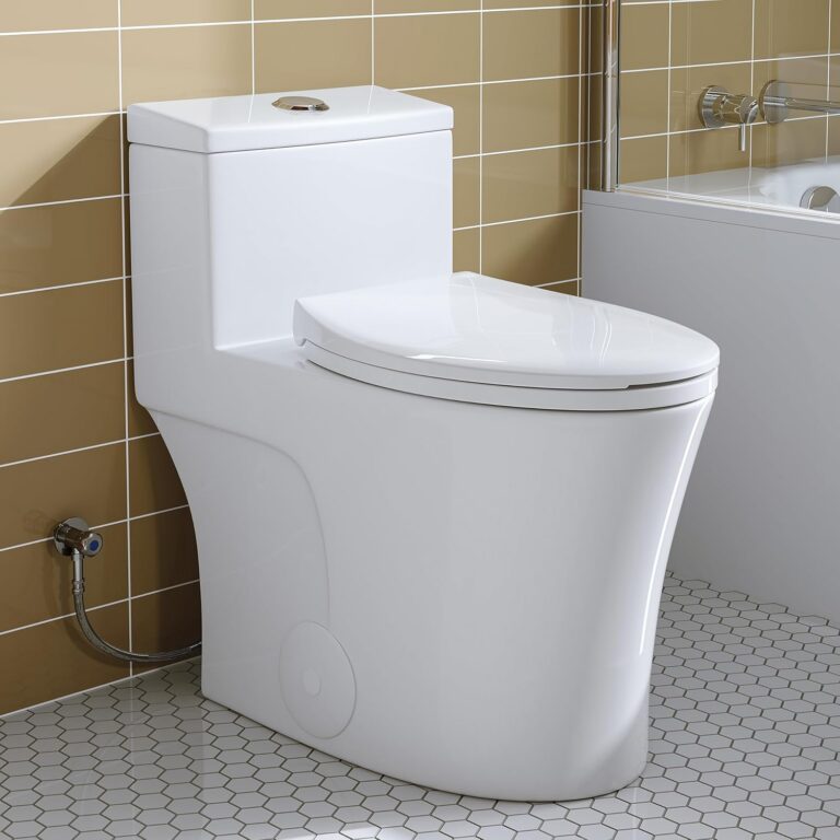 HOROW T0338W One Piece Toilet 10" Rough-in, Elongated Toilet with 17.3" ADA Comfort Height Seat, Dual Flush 0.8/1.28 GPF & MAP 1000g, Compact White Toilet Bowl for Bathrooms,...