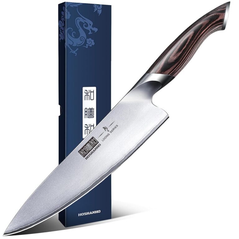 HOSHANHO Kitchen Knife in Japanese High Carbon Steel, High-Class Chef's Knife 8 inch Professional Cooking Knife, Non-Slip Ultra Sharp Knives with Ergonomic Handle
