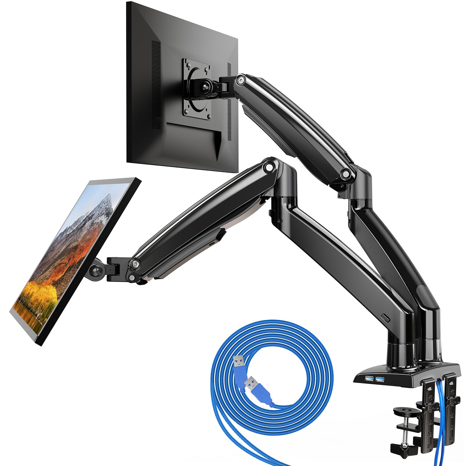HUANUO Dual Monitor Arm for 13 to 40 Inch, Height Adjustable Monitor Desk Mount for 2 Computer Screens,Gaming Monitor Stand with Clamp/Grommet Base, Each Monitor Arm Hold up to... HUANUO Dual Monitor Arm for 13 to 40 Inch, Height Adjustable Monitor Desk Mount for 2 Computer Screens,Gaming Monitor Stand with Clamp/Grommet Base, Each Monitor Arm Hold up to...