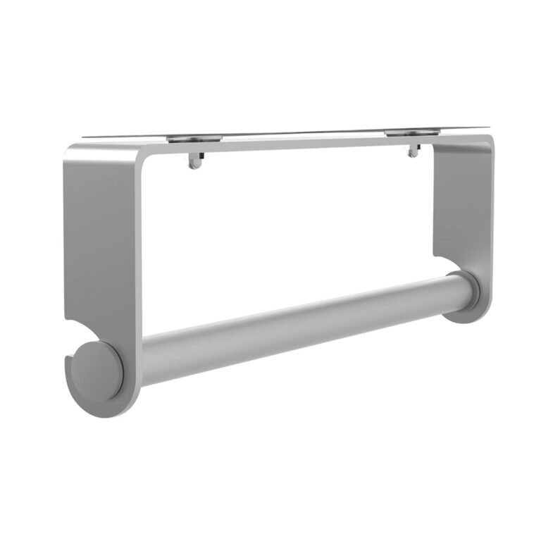 HUFEEOH Silver Adhesive Paper Towel Holder, Wall Mounted Paper Towel Roll Holder Kitchen Paper Holder Napkin Roll Holder Under The Cabinet, Adhesive or Screw