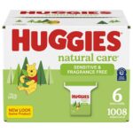 Huggies Natural Care Unscented Baby Wipes, Sensitive, 6 Refill Packs (1008 Wipes)
