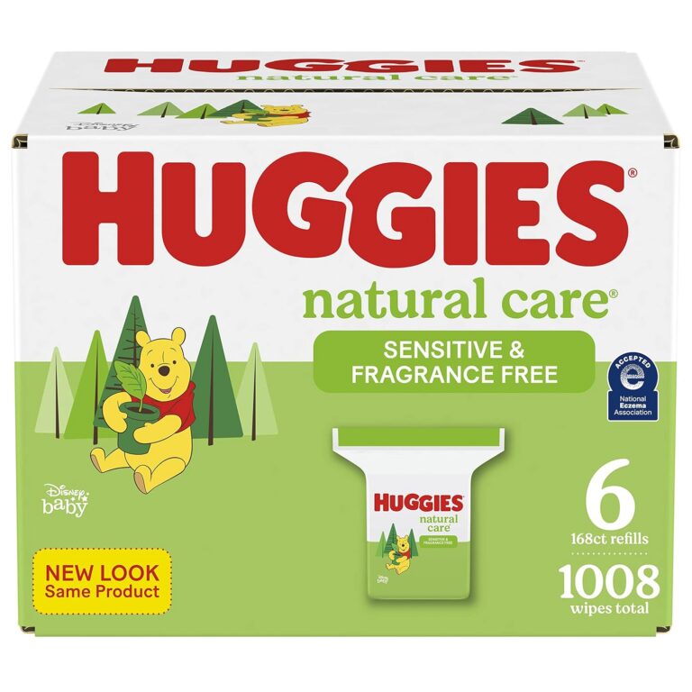 Huggies Natural Care Unscented Baby Wipes, Sensitive, 6 Refill Packs (1008 Wipes)