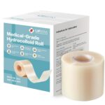 Hydrocolloid Roll for Wound Care - Cut-to-Size, Extra Large Hydrocolloid Patch Bandages with Self-Adhesive, Ultra Absorbent, Flexible & Waterproof, First Aid Kit Essential...