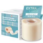 Hydrocolloid Roll for Wound Care - Cut-to-Size, Extra Large Hydrocolloid Patch Bandages with Self-Adhesive, Ultra Absorbent, Flexible & Waterproof, First Aid Kit Essential...