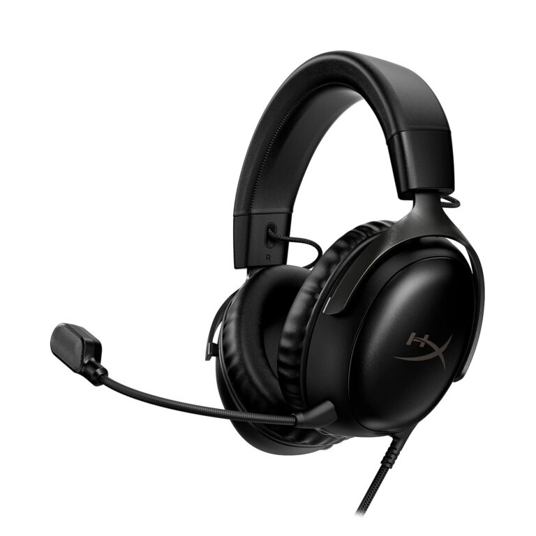 HyperX Cloud III – Wired Gaming Headset, PC, PS5, Xbox Series X|S, Angled 53mm Drivers, DTS Spatial Audio, Memory Foam, Durable Frame, Ultra-Clear 10mm Mic, USB-C, USB-A, 3.5mm...