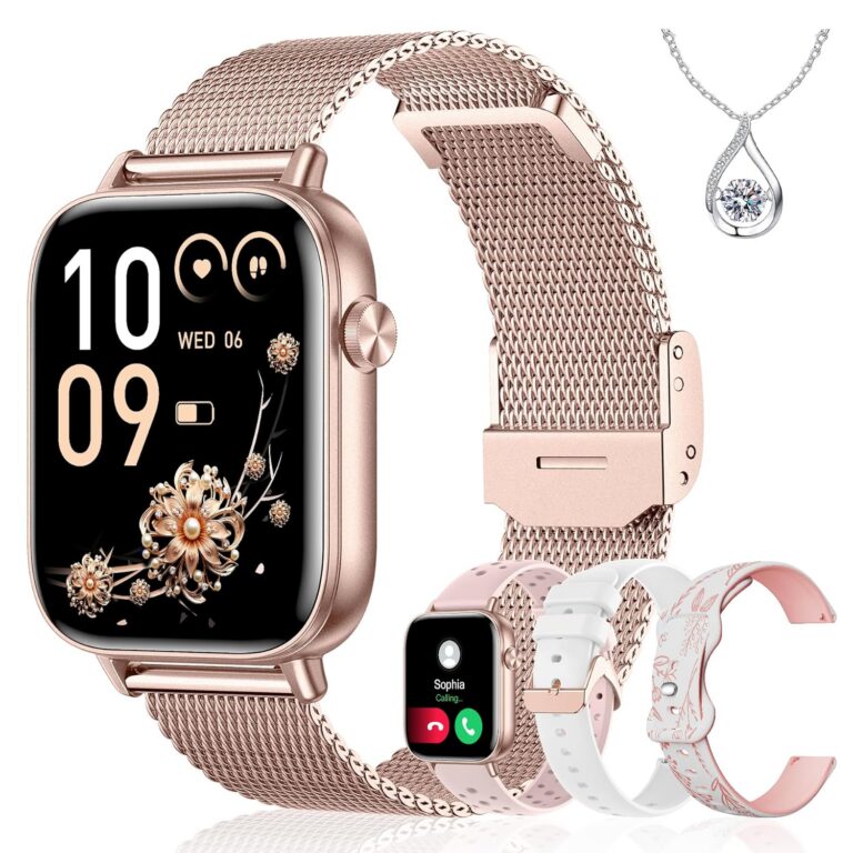 Iaret Smart Watch for Women, 1.83" HD Fitness Tracker with 4 Bands, Answer/Make Calls, Heart Rate/Sleep/SpO2/Step Tracking, 100+ Sport Modes, Android/iPhone Compatible Gift...