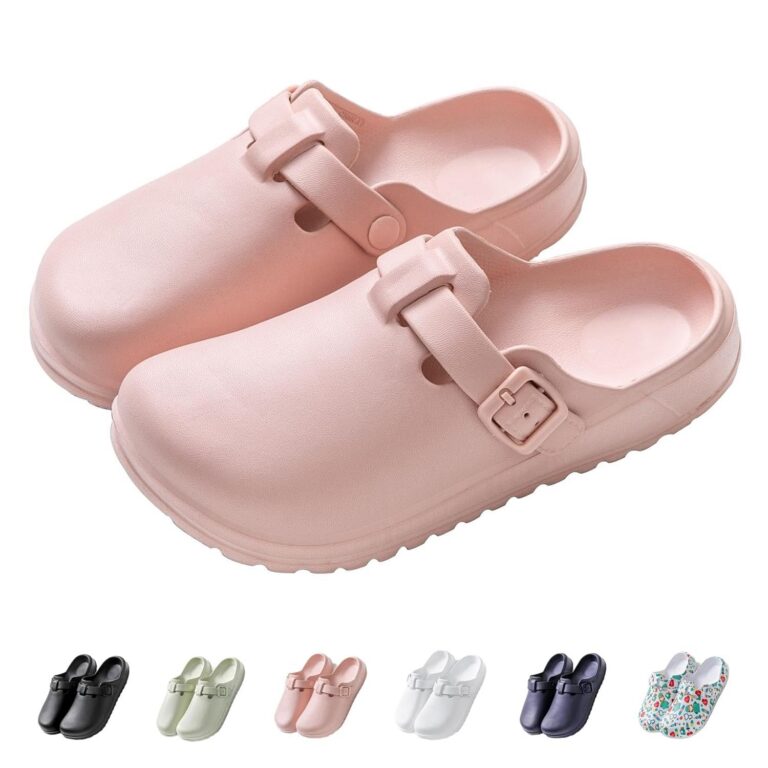 IDEINER Garden Clogs Shoes for Women Men Slip on Mules Sandal Lightweight Nurse Kitchen Clogs Soft Bottom Adjustable Buckle Ladies Clogs Work Shoes Size 5.5-12 Women/4.5-10 Men