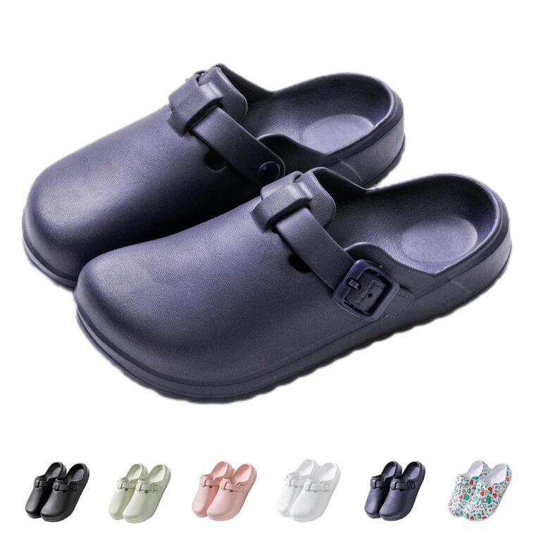 IDEINER Garden Clogs Shoes for Women Men Slip on Mules Sandal Lightweight Nurse Kitchen Clogs Soft Bottom Adjustable Buckle Ladies Clogs Work Shoes Size 5.5-12 Women/4.5-10 Men