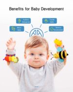 Infinno Baby Wrist Rattle Socks and Foot Finder Set, Perfect Baby Toys for 0-12 Months Newborn Boys and Girls As Infant Gifts, Garden Bug Series