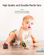 Infinno Baby Wrist Rattle Socks and Foot Finder Set, Perfect Baby Toys for 0-12 Months Newborn Boys and Girls As Infant Gifts, Garden Bug Series