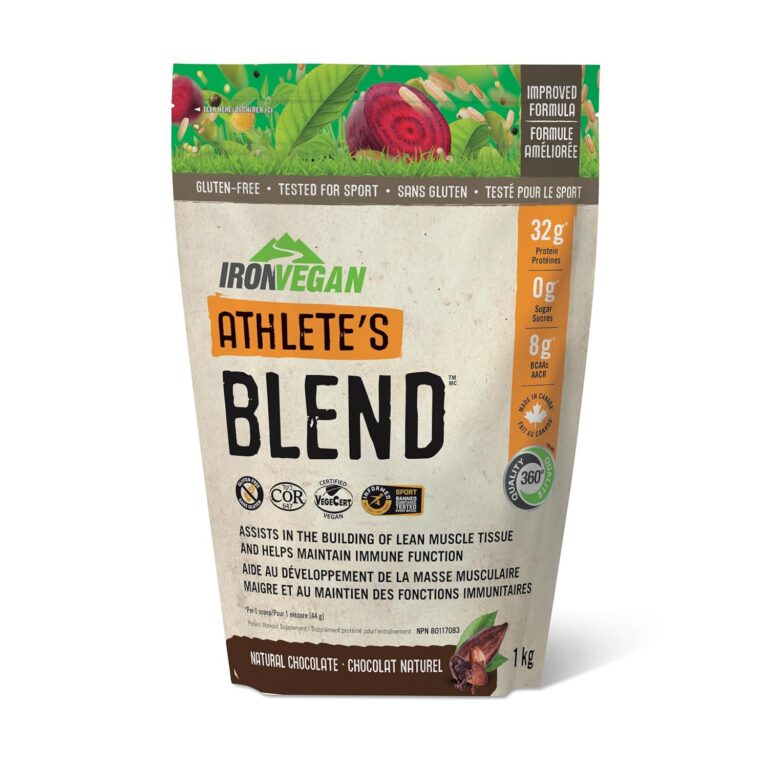 Iron Vegan Athlete's Blend Protein Powder Natural Chocolate, Assists in Building Lean Muscle Tissue. With 32g of Plant Protein and 8g of Vegan BCAAs, Non-GMO, Vegan,...