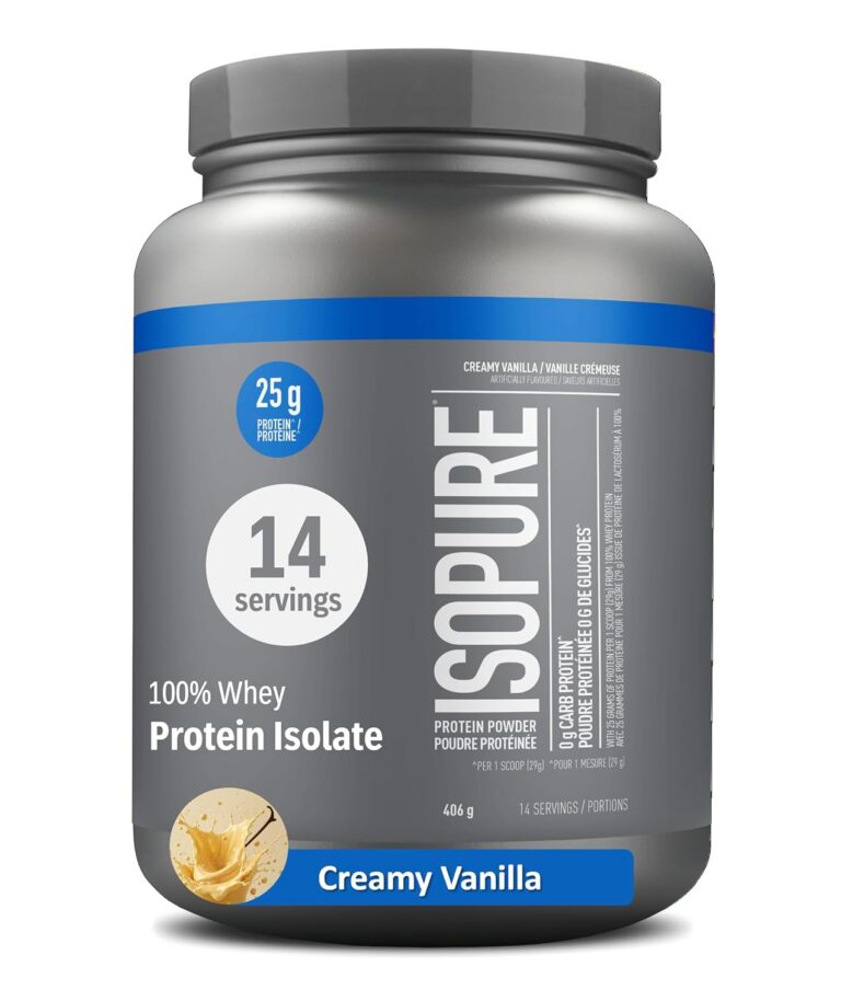 Isopure Zero Carb Protein Powder - Creamy Vanilla - 100% Whey Protein Isolate - 25 grams/serving, Zero Carbs, Sugar Free, Lactose Free (406g) - 14 servings