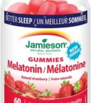 Jamieson Melatonin 2.5 mg Gummies Natural Strawberry Flavour, Improves Sleep Quality, Increases Sleep Time, and Helps Reset the Body's Sleep-Wake Cycle. Vegetarian, Non-GMO,...
