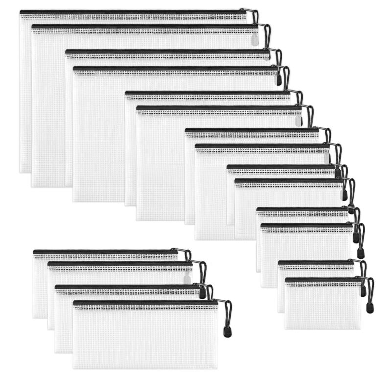 JARLINK 18 Pack 8 Sizes Mesh Pouch, 9 Colors, Waterproof Zipper Pouches for Organization, Multipurpose Travel Bags for Office, School, Board Game, Puzzles, Cosmetics, Travel,...