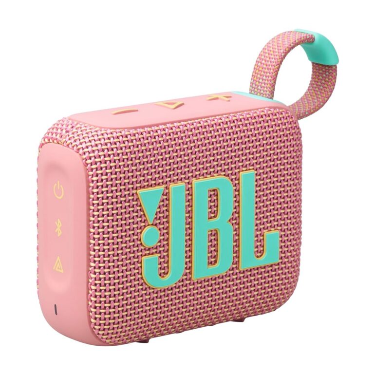 JBL Go 4 - Ultra-Portable, Waterproof and Dustproof Bluetooth Speaker, Big Pro Sound with Punchy bass, 7-Hour Built-in Battery, Made in Part with Recycled Materials (Pink)