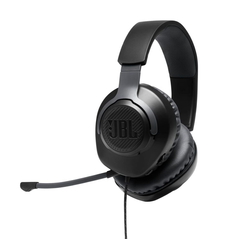 JBL Quantum 100 Wired Over-Ear Gaming Headset with Detachable Mic and 3.5mm Audio Cable - Black
