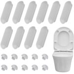 JCZD 20PCS Toilet Seat Bumpers Set, Universal Toilet Lid Cushions Pads Anti-Noise Replacement Seat Lid Buffers for Home Hotel Bathroom Toilet Seat and Toilet Lid (Gray)