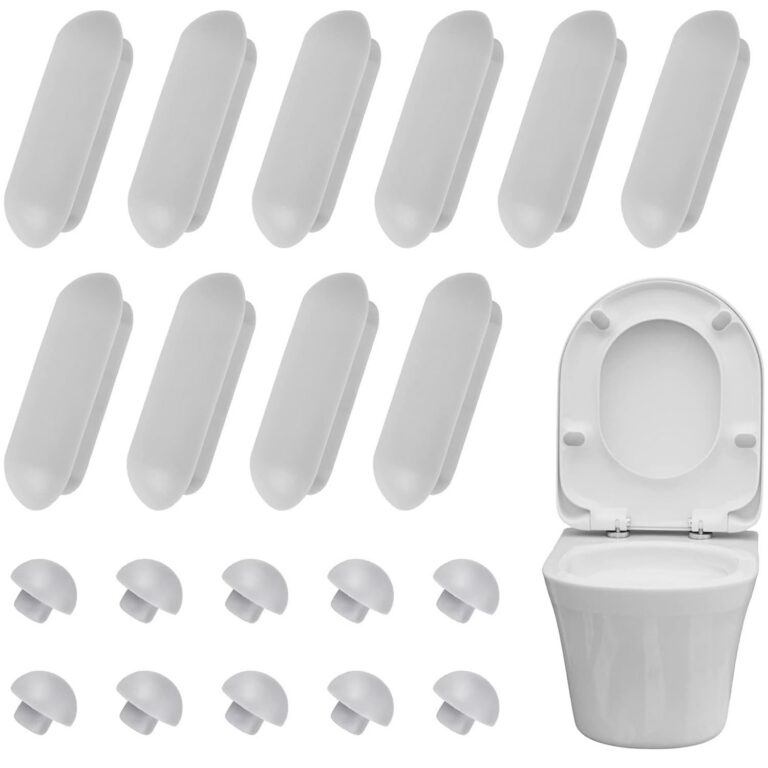 JCZD 20PCS Toilet Seat Bumpers Set, Universal Toilet Lid Cushions Pads Anti-Noise Replacement Seat Lid Buffers for Home Hotel Bathroom Toilet Seat and Toilet Lid (Gray)