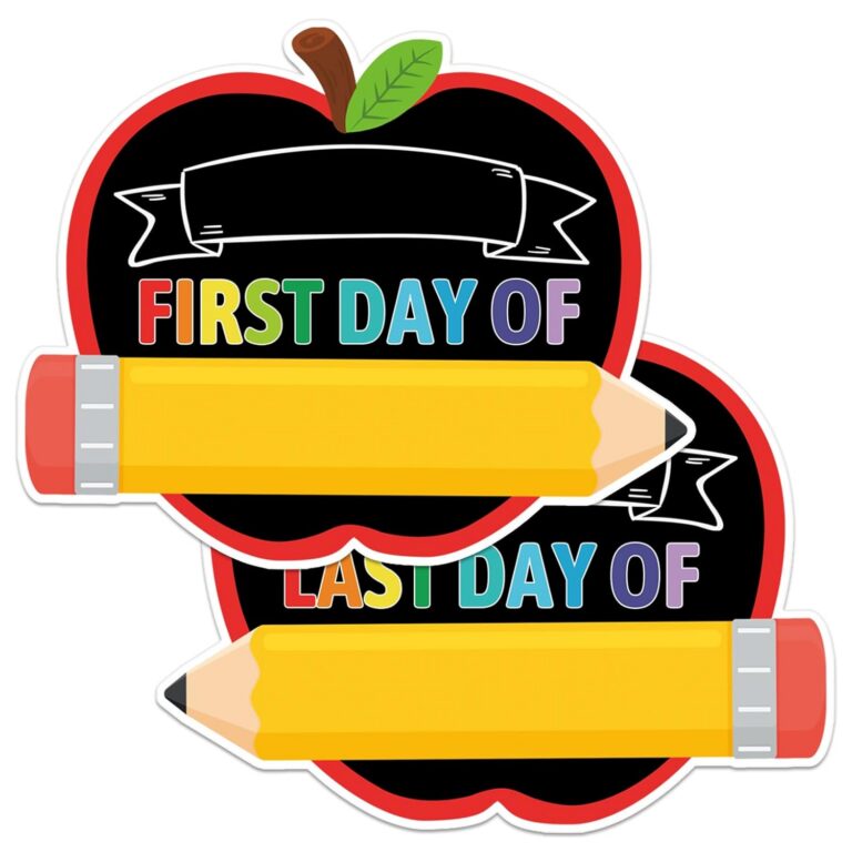 JUESMOS First and Last Day of School Chalkboard, 9.5"x11.8" Double Sided Pencil Apple Back to School Sign for Kids Girls Boys Reusable 1st Day of Kindergarten Preschool Photo...