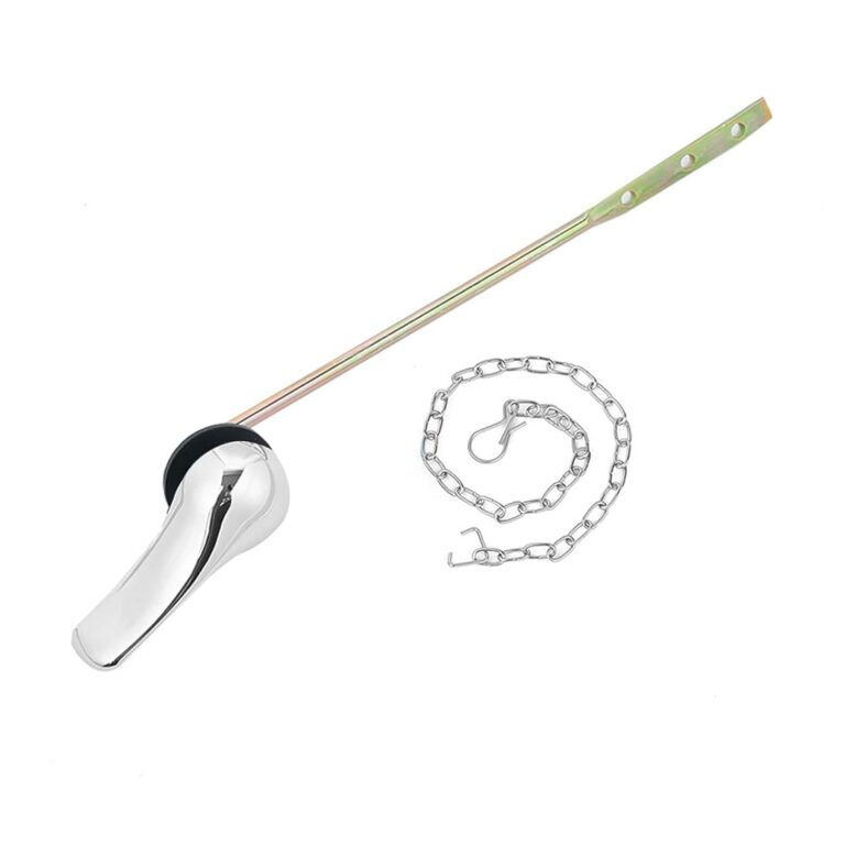 Jwodo Toilet Handle Replacement Kit, Chrome Finish Toilet Trip Levers with Seal Gasket and Nut, with Stainless Steel Flapper Chains, Universal Replacement for Most Toilets